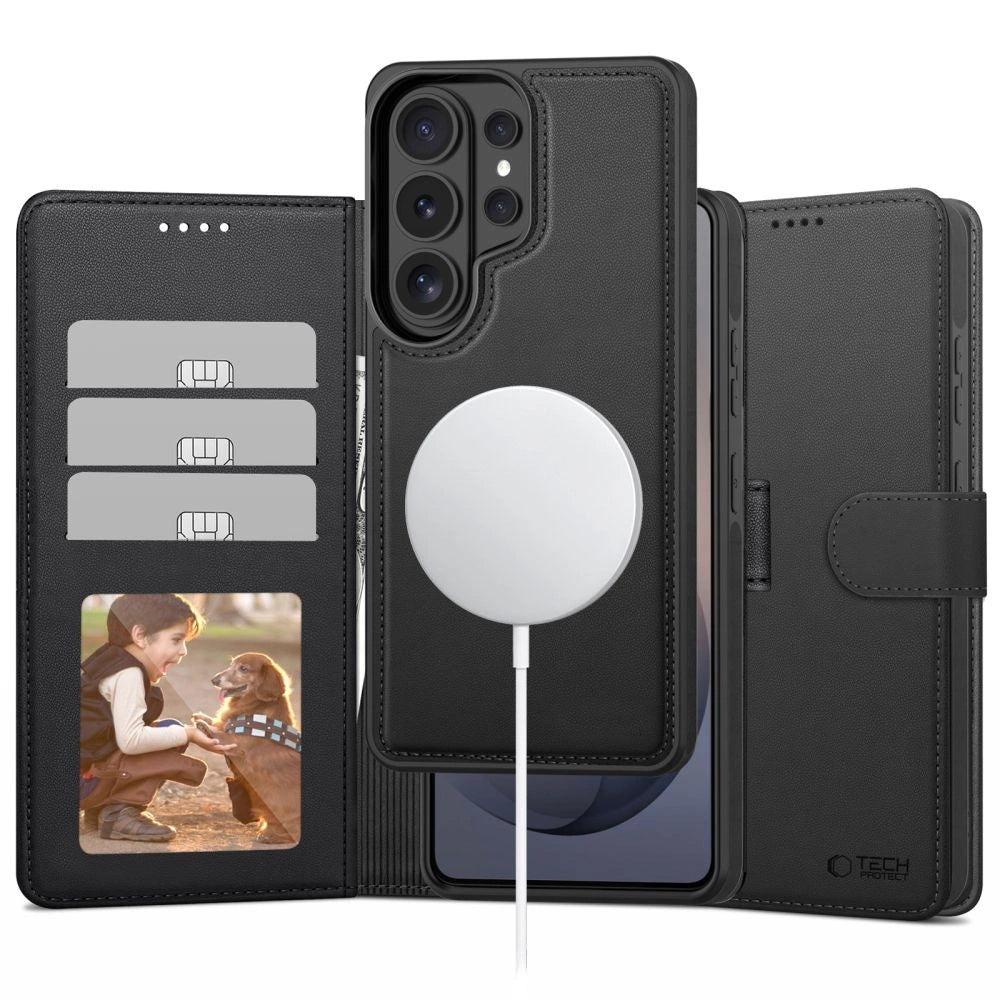 Etui Tech-Protect Wallet na Samsung Galaxy S26 Ultra - czarne matowe