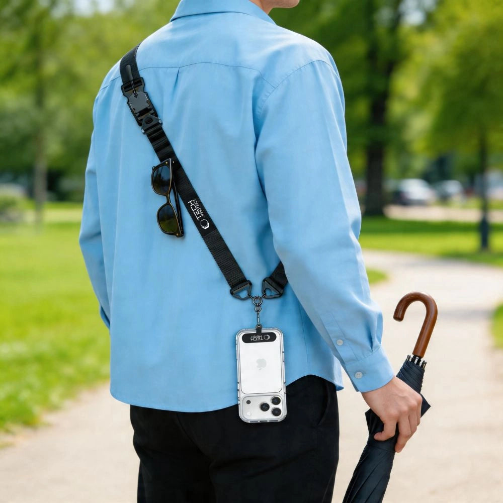 Smycz do telefonu Tech-Protect C9S Rope Crossbody - czarna – zdjęcie 5