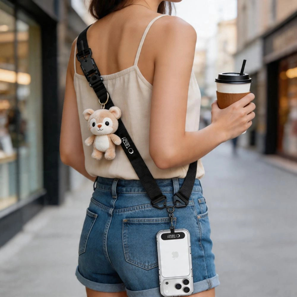 Smycz do telefonu Tech-Protect C9S Rope Crossbody - czarna – zdjęcie 6