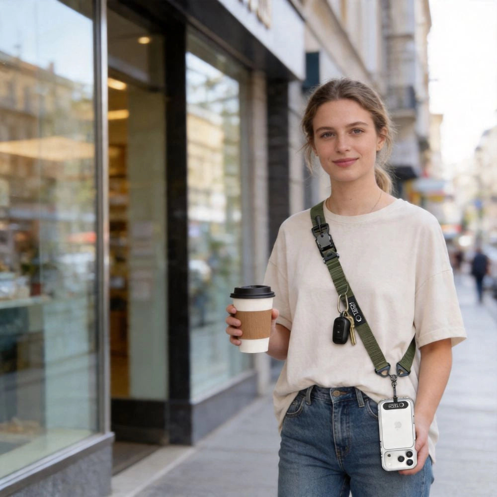 Smycz do telefonu Tech-Protect C9S Rope Crossbody - zielona – zdjęcie 5