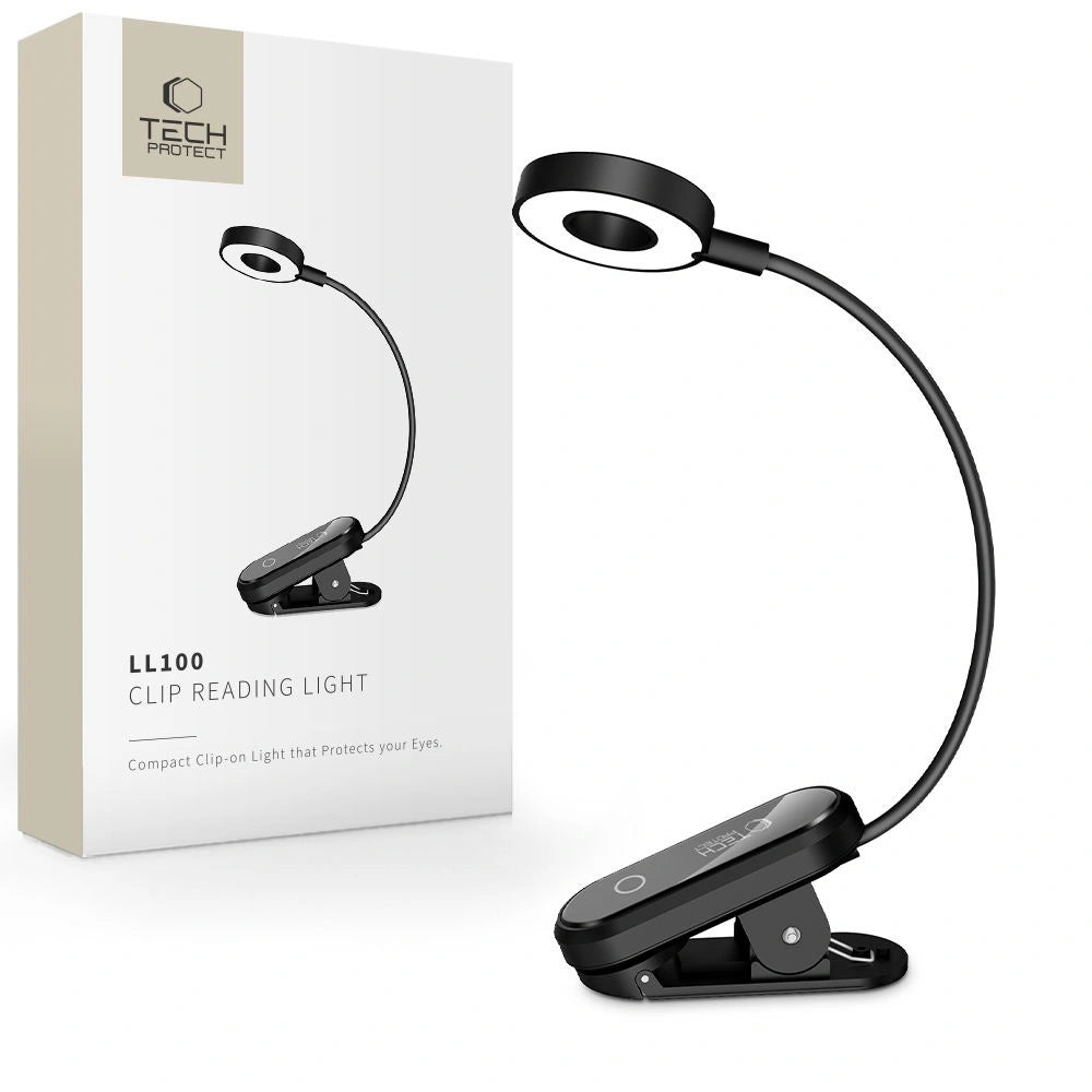Lampka bezprzewodowa Tech-Protect LL100 z klipsem + Kabel USB-A - czarna