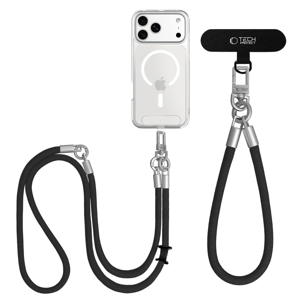 Smycz do telefonu Tech-Protect C10S Rope - czarno-tytanowa – zdjęcie 3