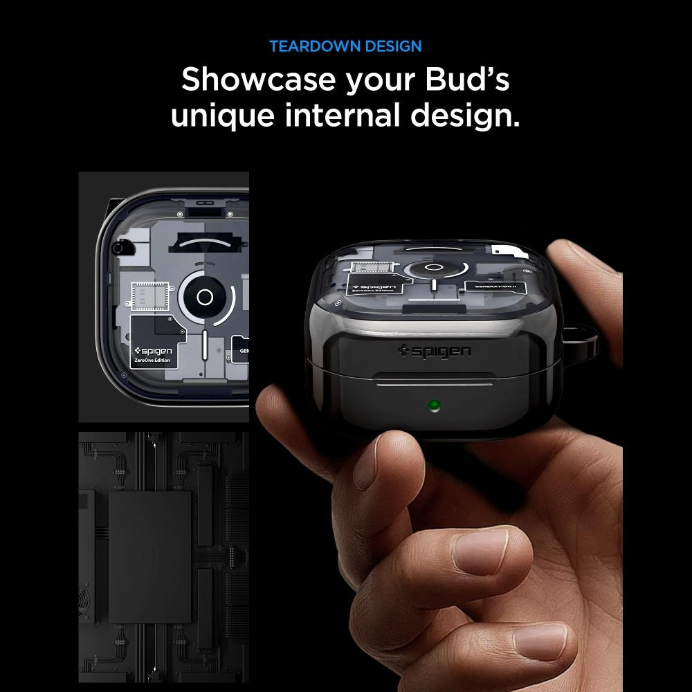 Etui Spigen Ultra Hybrid Zero One na Samsung Galaxy Buds 4 / 4 Pro - czarne – zdjęcie 6