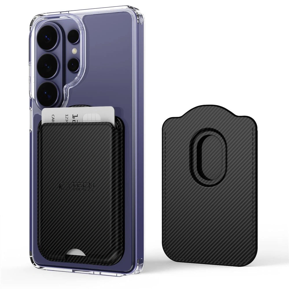 Portfel megnetyczny Tech-Protect CH02 MagWallet na telefon - karbonowy