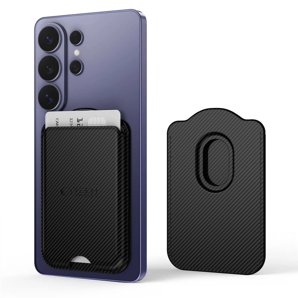 Portfel megnetyczny Tech-Protect CH02 MagWallet na telefon - karbonowy – zdjęcie 2