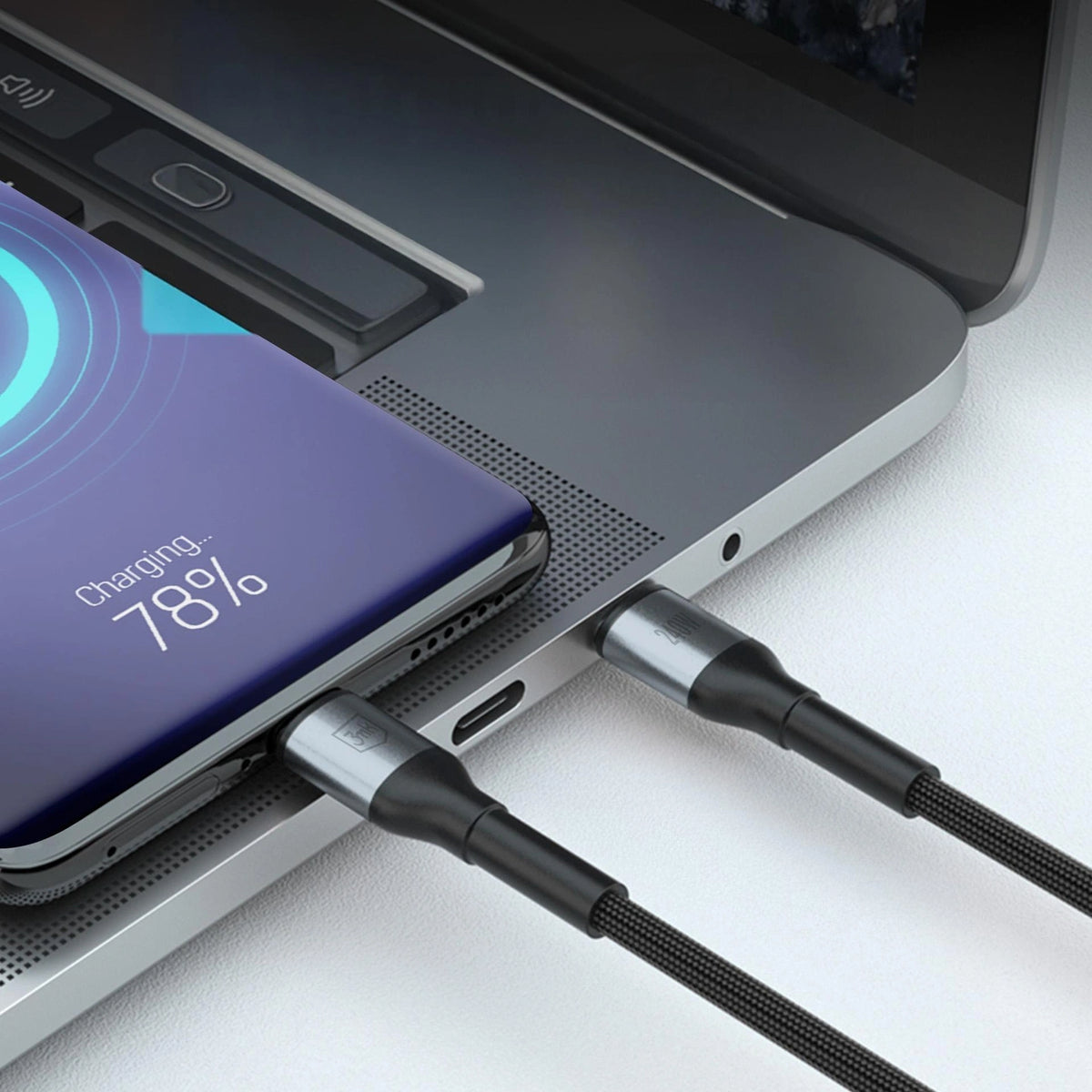 Kabel 3mk Hyper Cable N-SERIES USB-C / USB-C 3m PD 3.0 QC 3.0 48V - czarny – zdjęcie 3