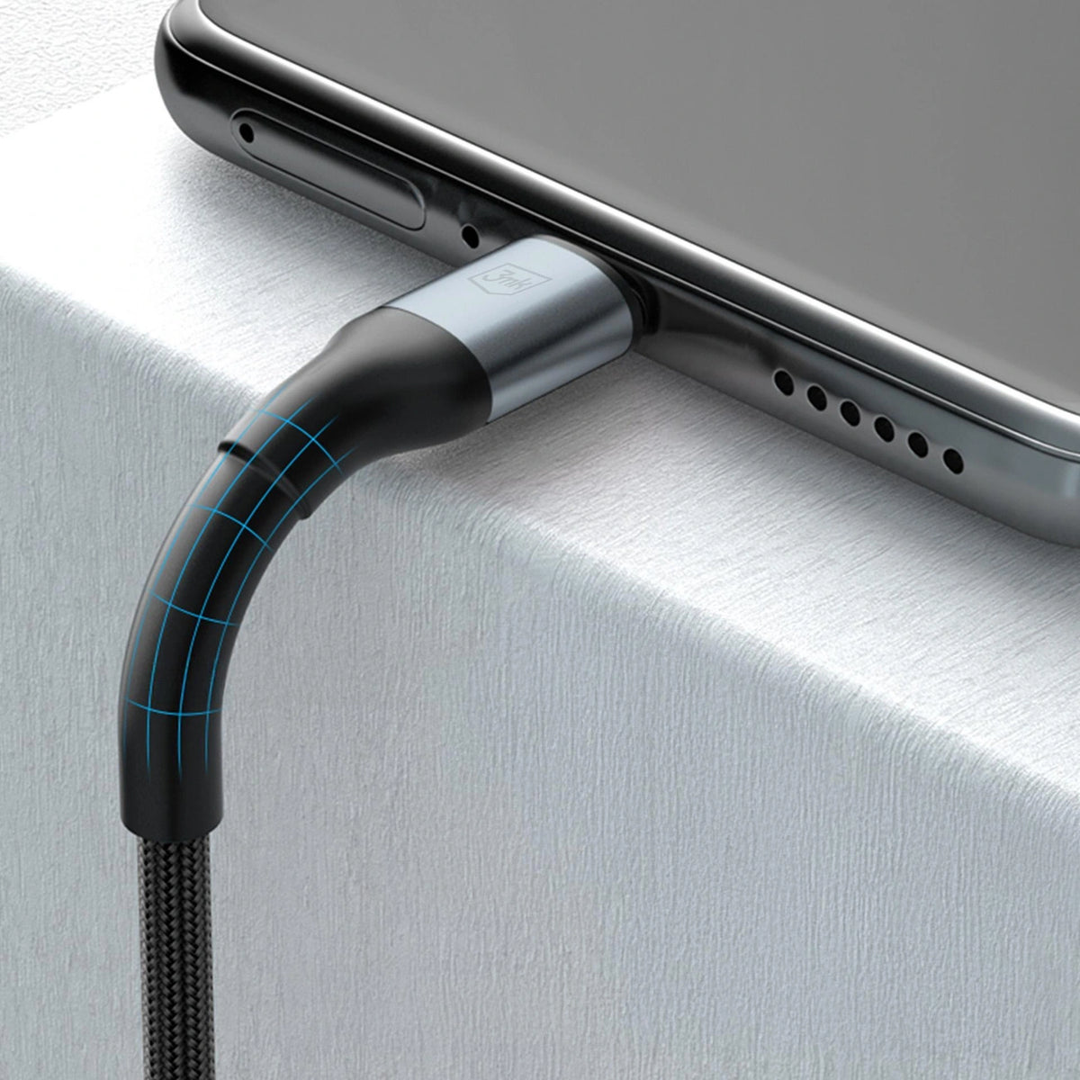 Kabel 3mk Hyper Cable N-SERIES USB-C / USB-C 3m PD 3.0 QC 3.0 48V - czarny – zdjęcie 5