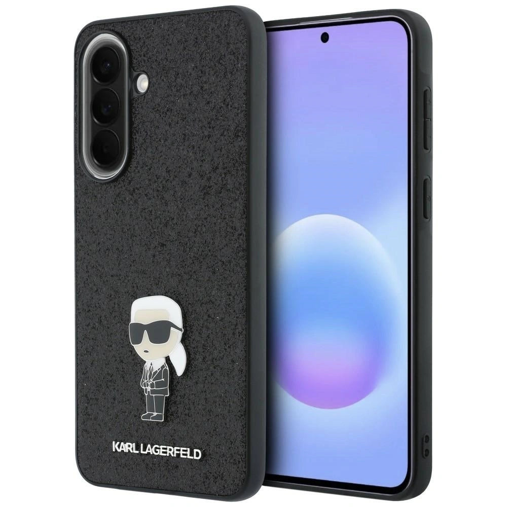 Etui Karl Lagerfeld Fixed Glitter Ikonik na Samsung Galaxy A57 5G - czarne