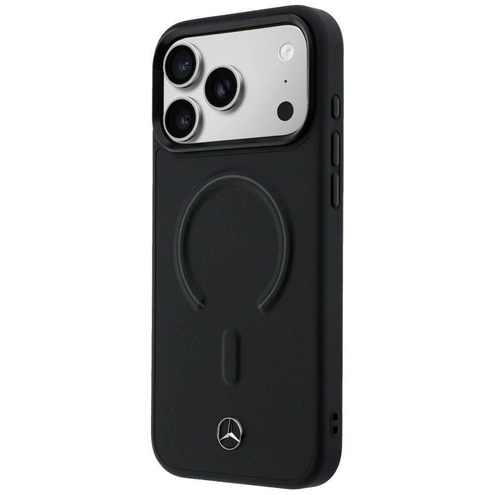 Etui Mercedes Leather 3D MagSafe na iPhone 17 Pro - czarne – zdjęcie 2