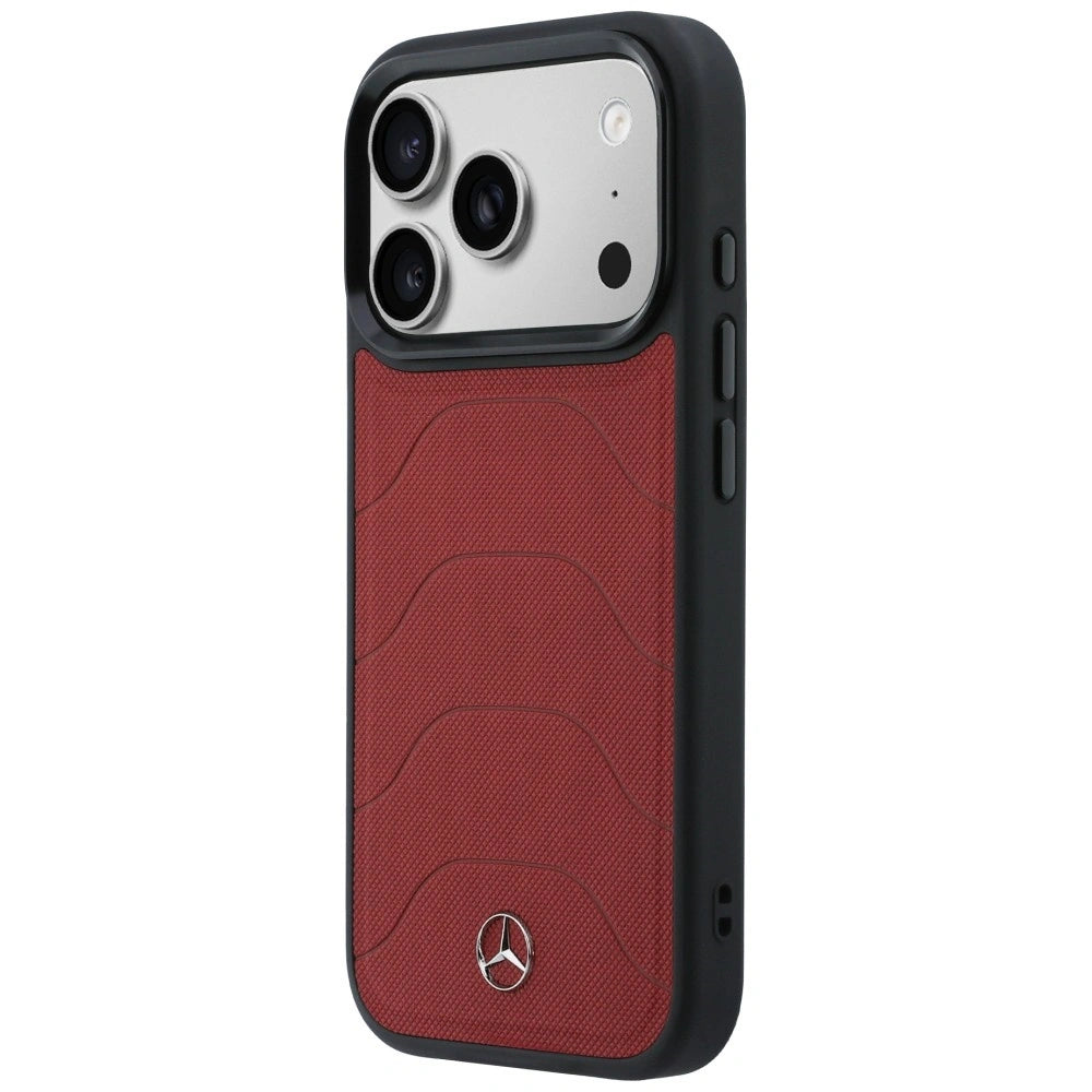 Etui Mercedes Leather Mesh with Bow Line na iPhone 17 Pro - czerwone – zdjęcie 2