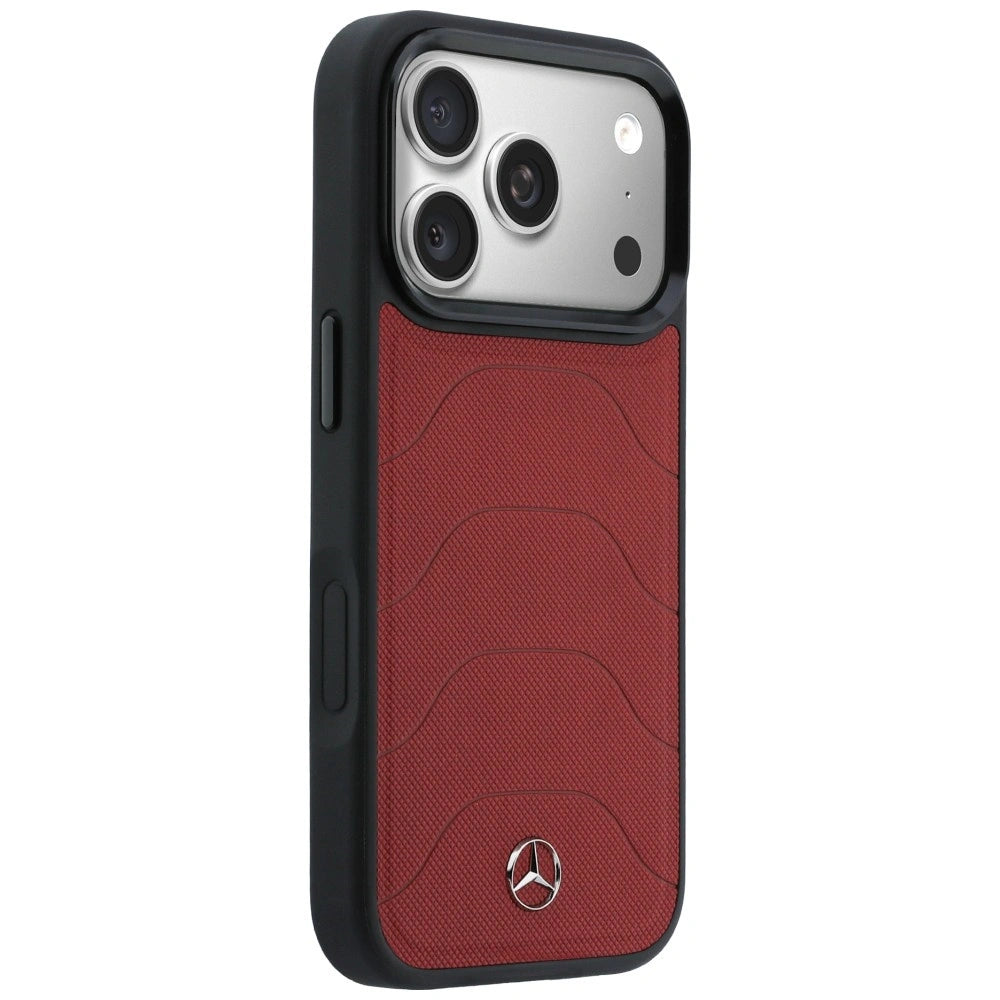 Etui Mercedes Leather Mesh with Bow Line na iPhone 17 Pro - czerwone – zdjęcie 4