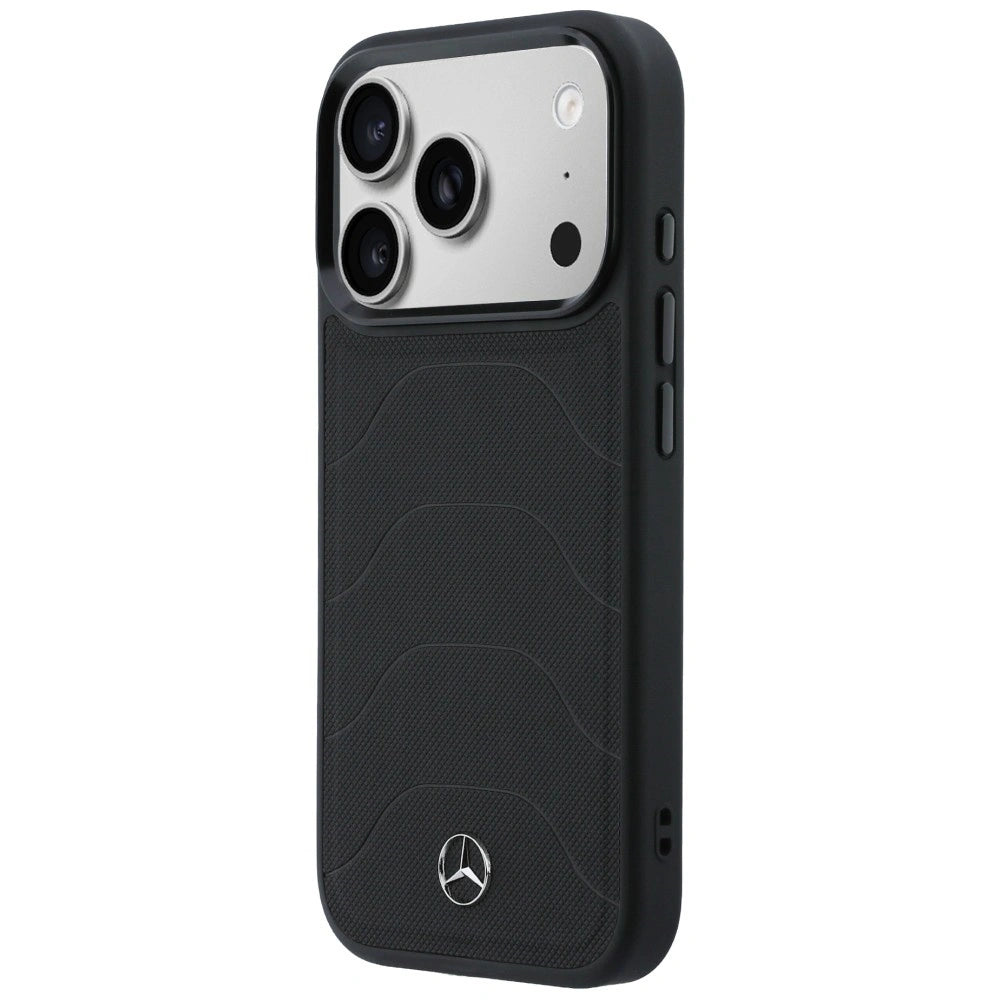 Etui Mercedes Leather Mesh with Bow Line na iPhone 17 Pro Max - czarne – zdjęcie 2