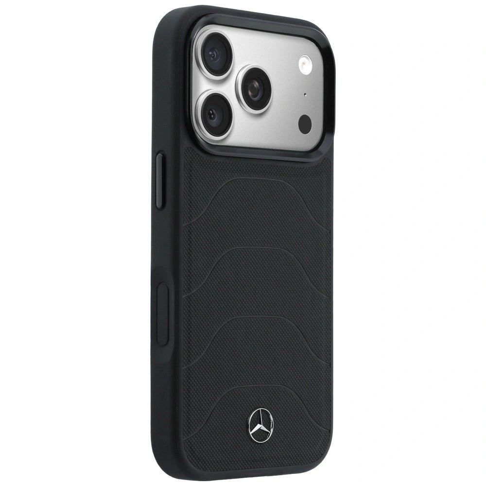 Etui Mercedes Leather Mesh with Bow Line na iPhone 17 Pro Max - czarne – zdjęcie 4