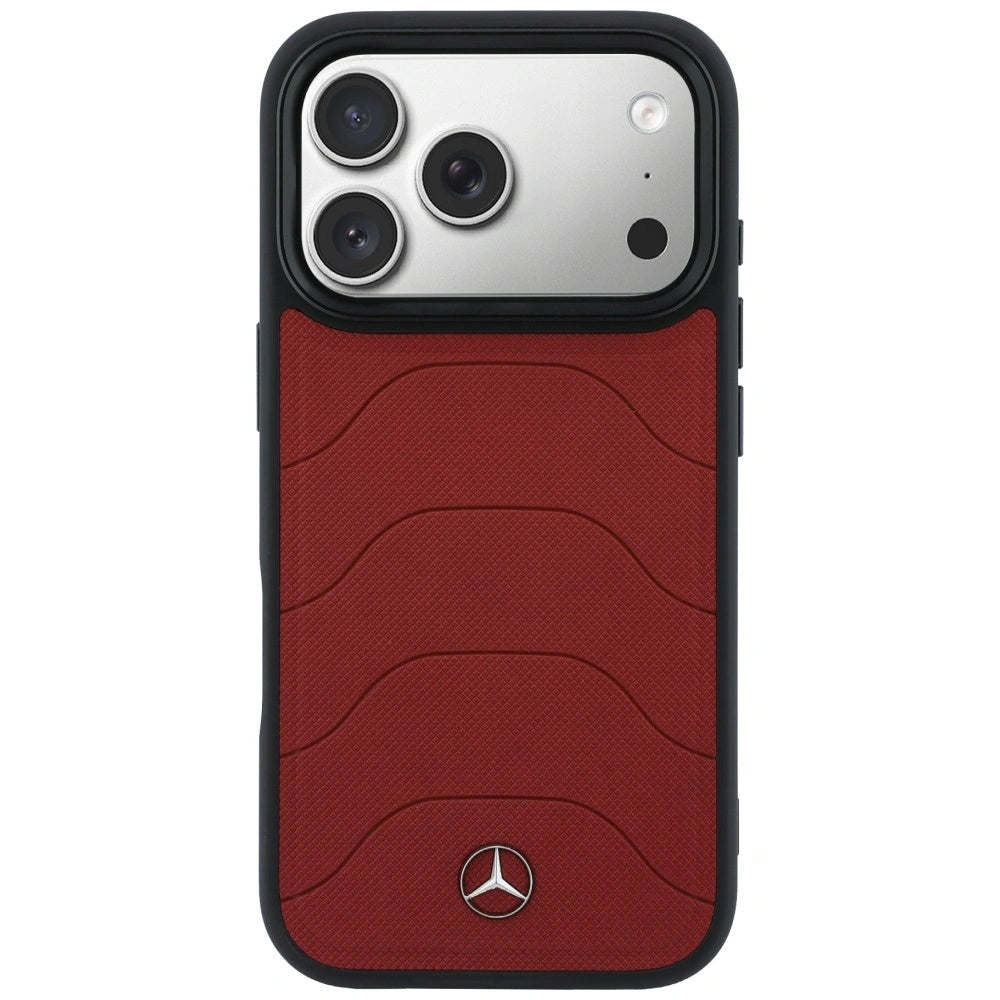 Etui Mercedes Leather Mesh with Bow Line na iPhone 17 Pro Max - czerwone – zdjęcie 3