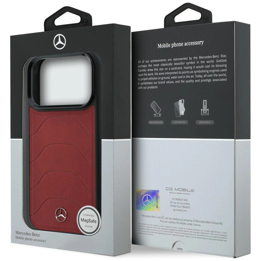 Etui Mercedes Leather Mesh with Bow Line na iPhone 17 Pro Max - czerwone – zdjęcie 8