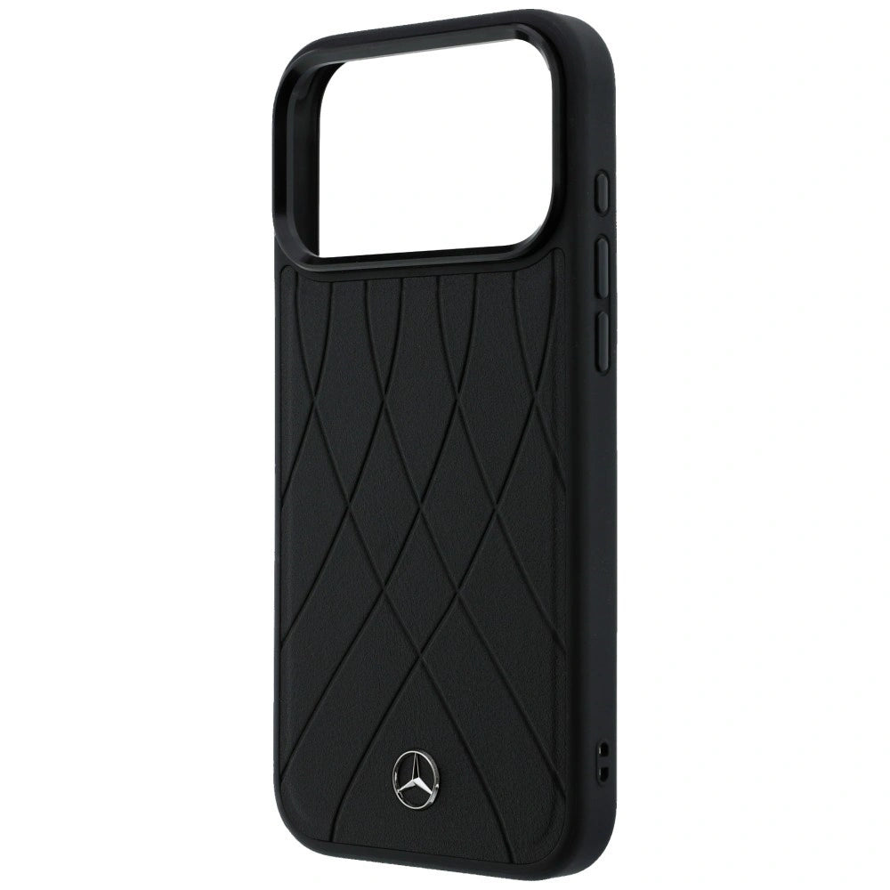 Etui Mercedes Leather with Crossed Lines na iPhone 17 Pro Max - czarne – zdjęcie 6