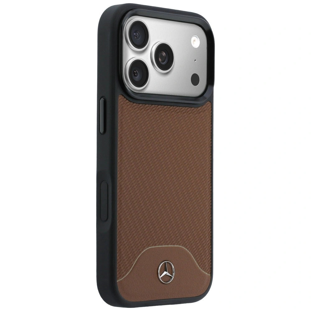 Etui Mercedes Leather Wood Effect and Curve na iPhone 17 Pro Max - brązowe – zdjęcie 4
