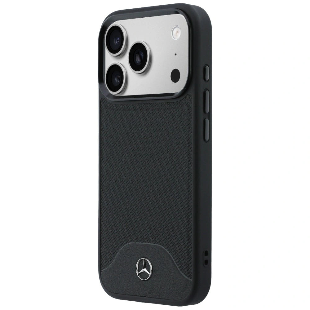Etui Mercedes Leather Wood Effect and Curve na iPhone 17 Pro Max - czarne – zdjęcie 2