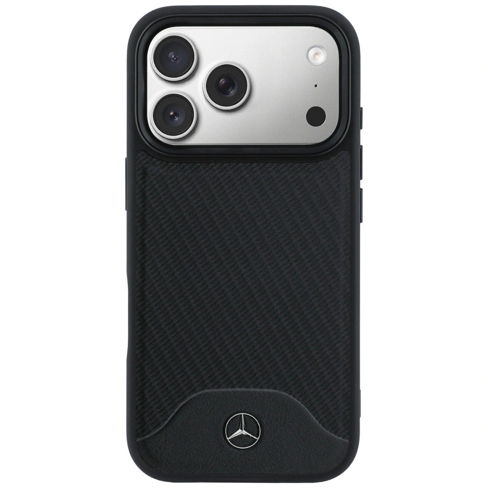 Etui Mercedes Leather Wood Effect and Curve na iPhone 17 Pro Max - czarne – zdjęcie 3