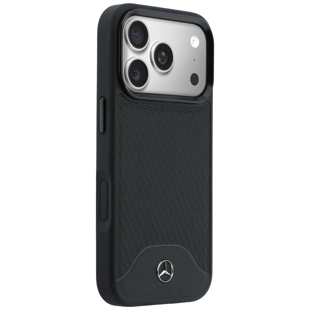 Etui Mercedes Leather Wood Effect and Curve na iPhone 17 Pro Max - czarne – zdjęcie 4