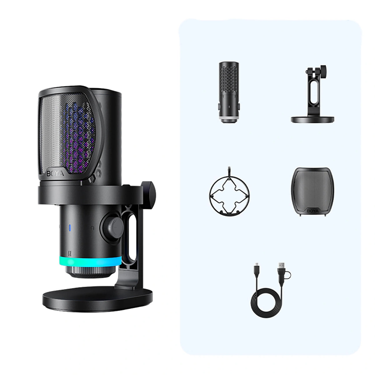 Mikrofon gamingowy BOYA CastMic G40 przewodowy USB-C - czarny – zdjęcie 6