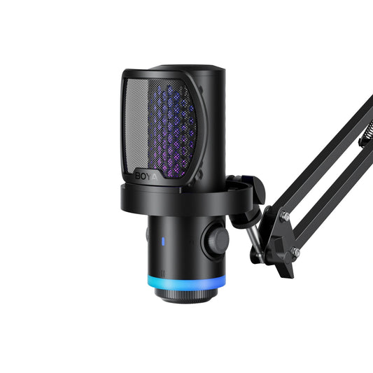 Mikrofon gamingowy BOYA CastMic G40B z ramieniem przewodowy USB-C - czarny