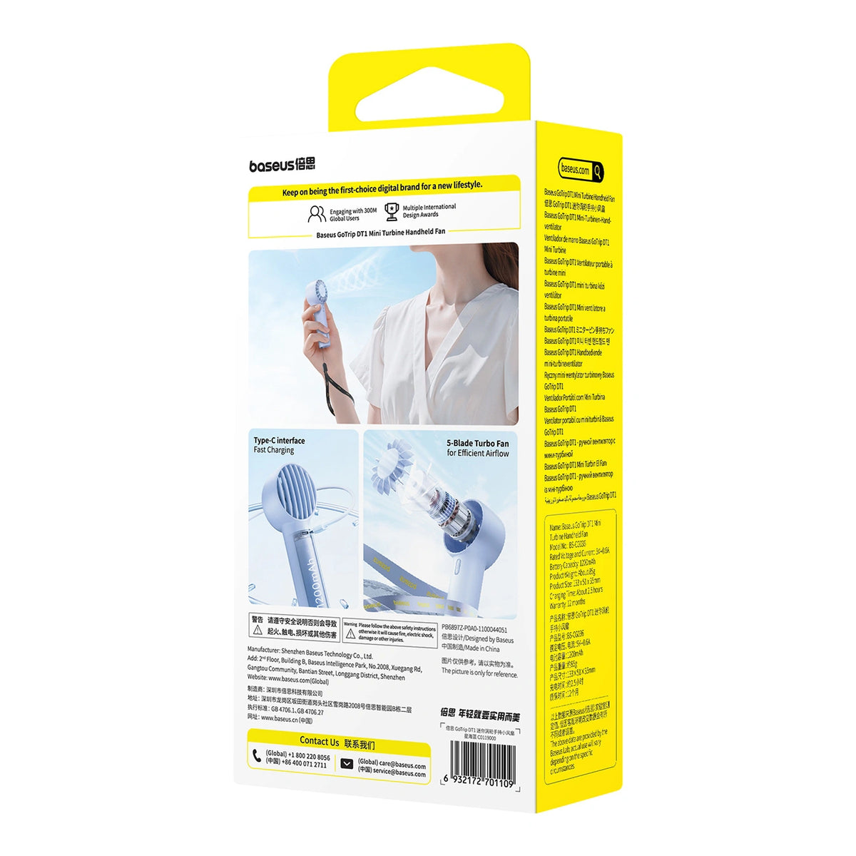 Wentylator Baseus GoTrip DT1 - niebieski – zdjęcie 4