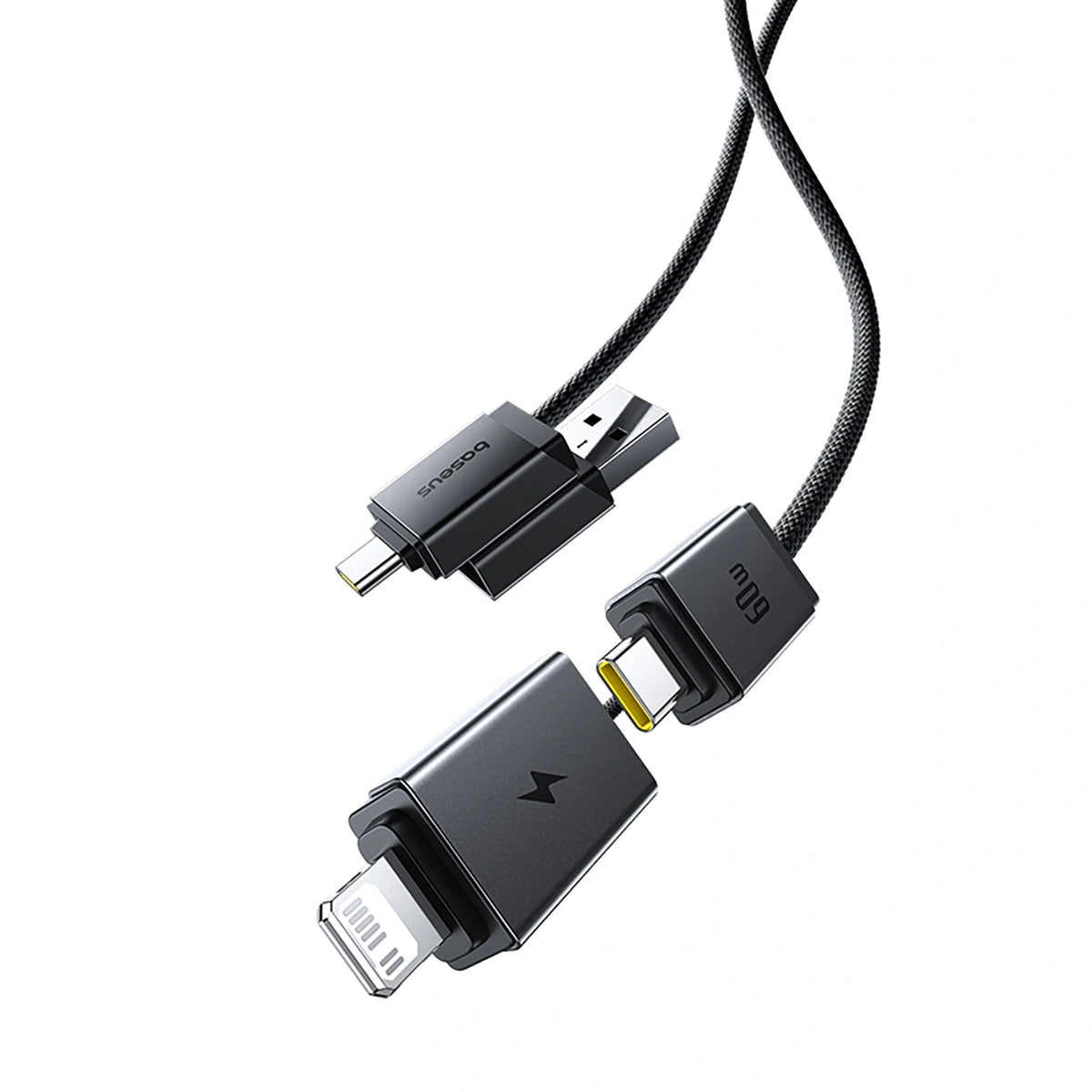 Kabel Baseus Versatile 60W USB-C - USB-C z adapterami USB-A i - czarny
