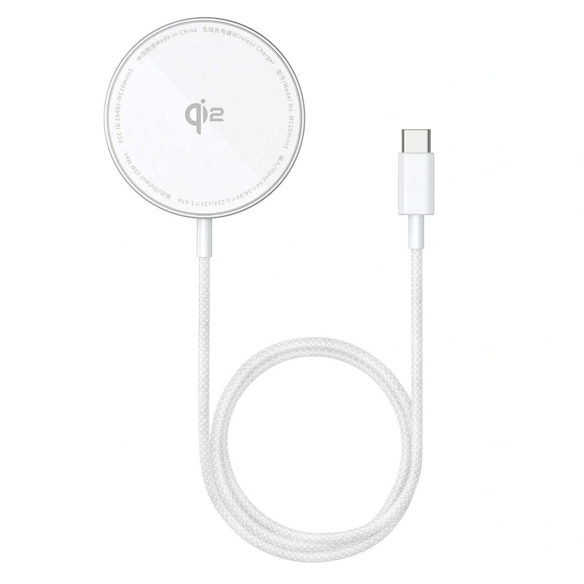 Ładowarka bezprzewodowa Baseus Simple Mini4 Air Qi2 15 W - srebrna