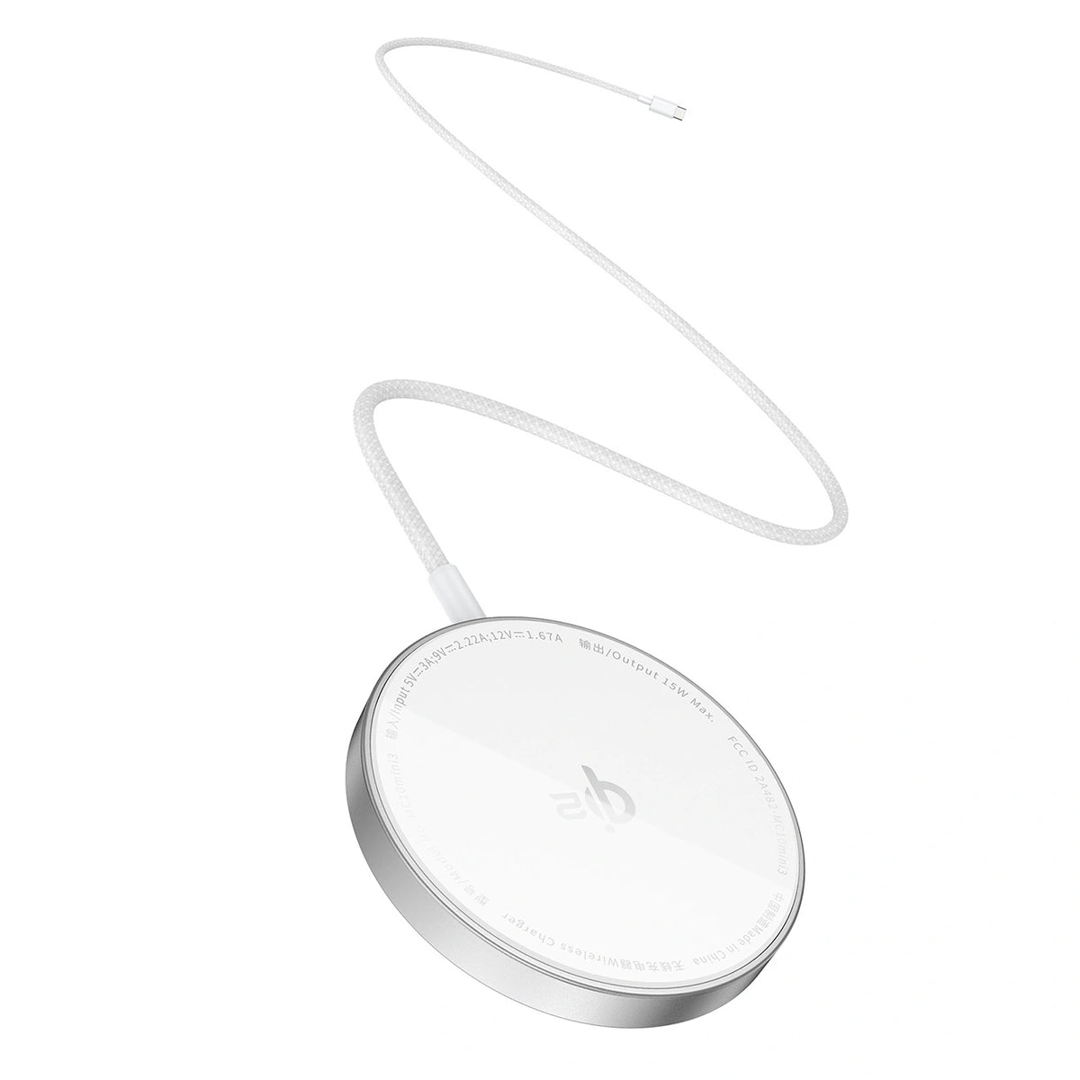 Ładowarka bezprzewodowa Baseus Simple Mini4 Air Qi2 15 W - srebrna