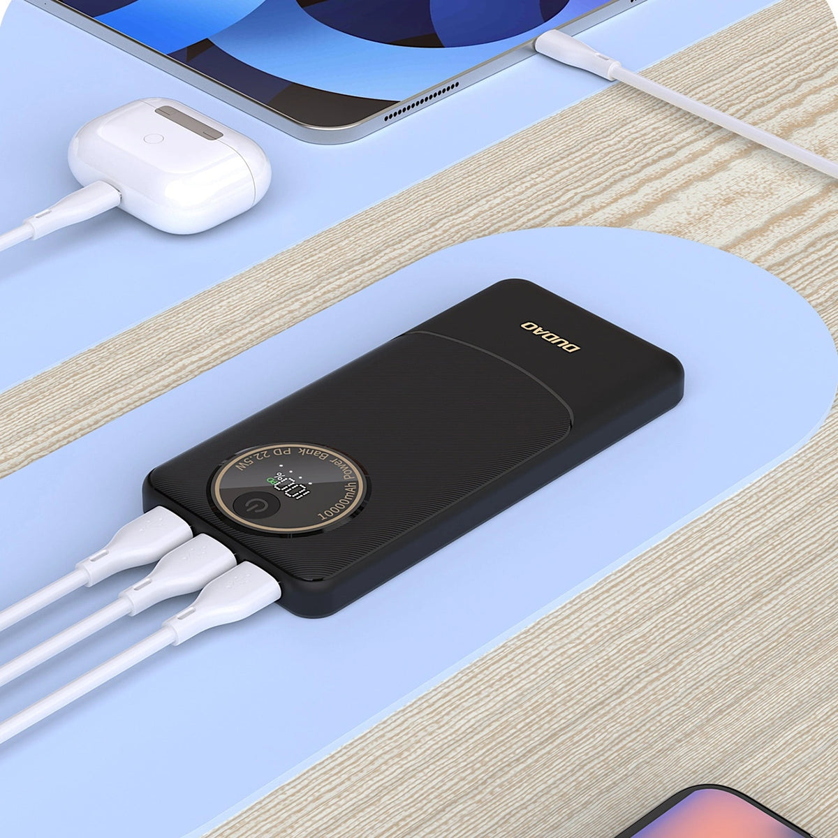 Powerbank Dudao K12 10000mAh PD 22.5W USB-A USB-C - czarny – zdjęcie 2