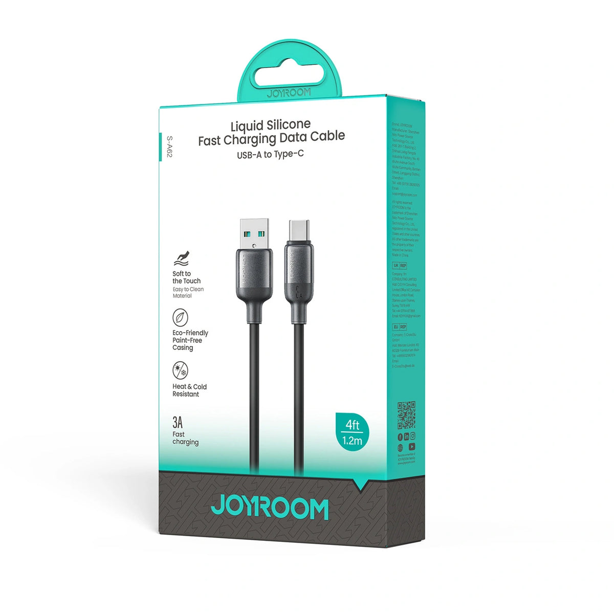 Kabel Joyroom S-A62 Lively Series 3A USB-A - USB-C 1,2 m - czarny – zdjęcie 2