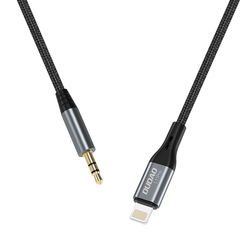 Dudao kabel audio Lightning - mini jack 3.5mm 1m szary (L11PRO) – zdjęcie 3
