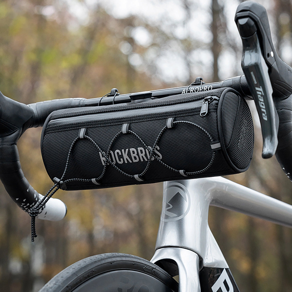Torba rowerowa Rockbros TL002 ROAD TO na kierownicę wodoodporna - czarna – zdjęcie 4