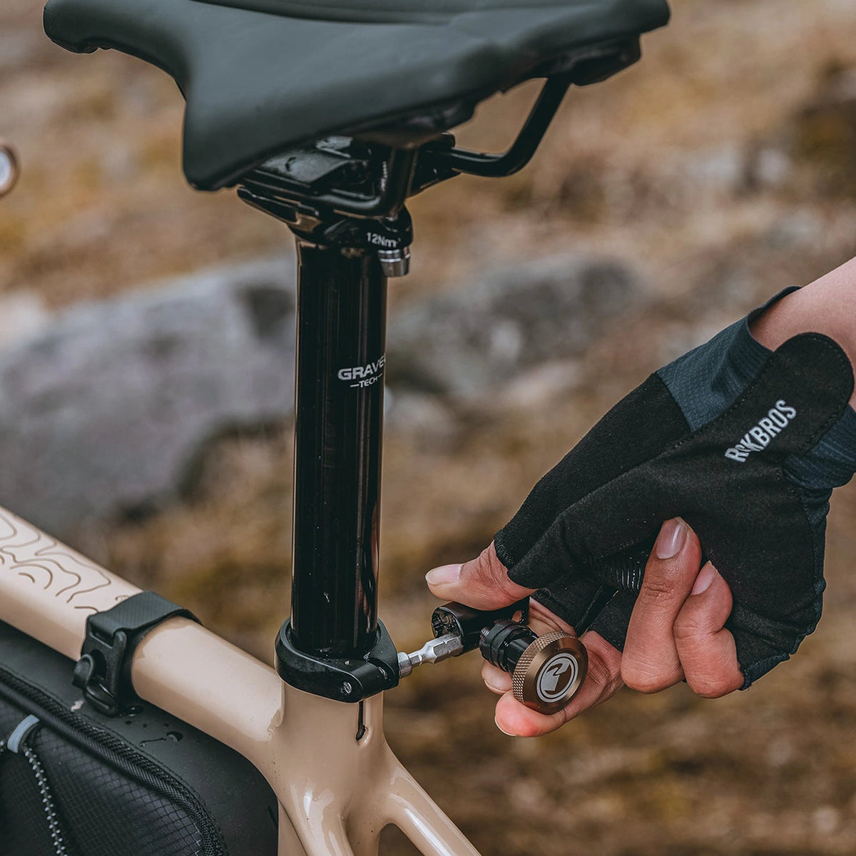 Multitool rowerowy Rockbros ROAD TO SKY VK-KC10 6w1 chowany w - brązowy – zdjęcie 15