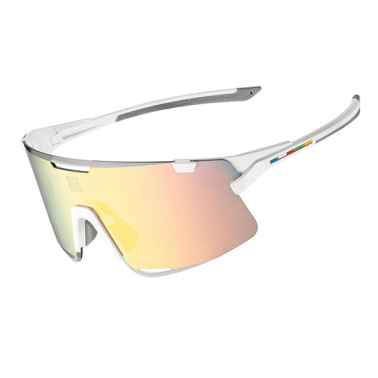 Okulary rowerowe Rockbros SP338 ROAD TO SKY z wymiennymi - kremowe