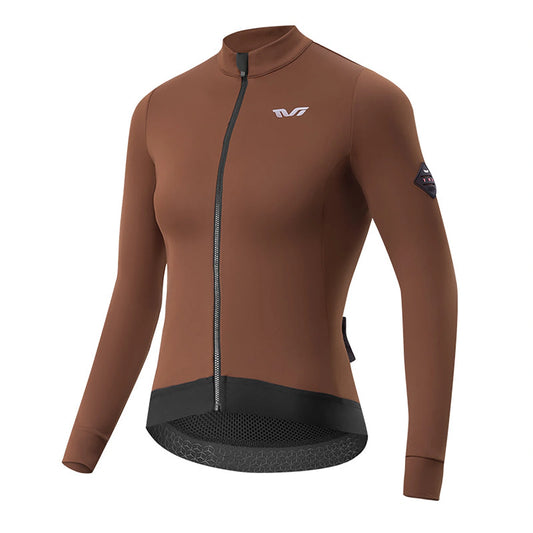 Bluza kolarska damska Rockbros YDWT006 TVI ocieplana jesień/zima - brązowa