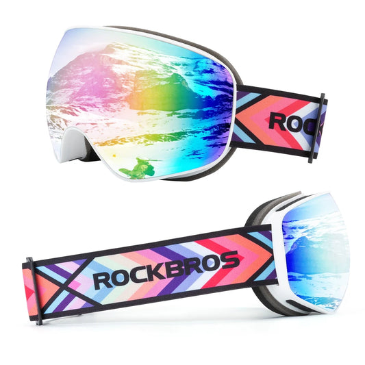 Gogle narciarskie Rockbros SP284 dla dzieci przeciwmgielne z - białe