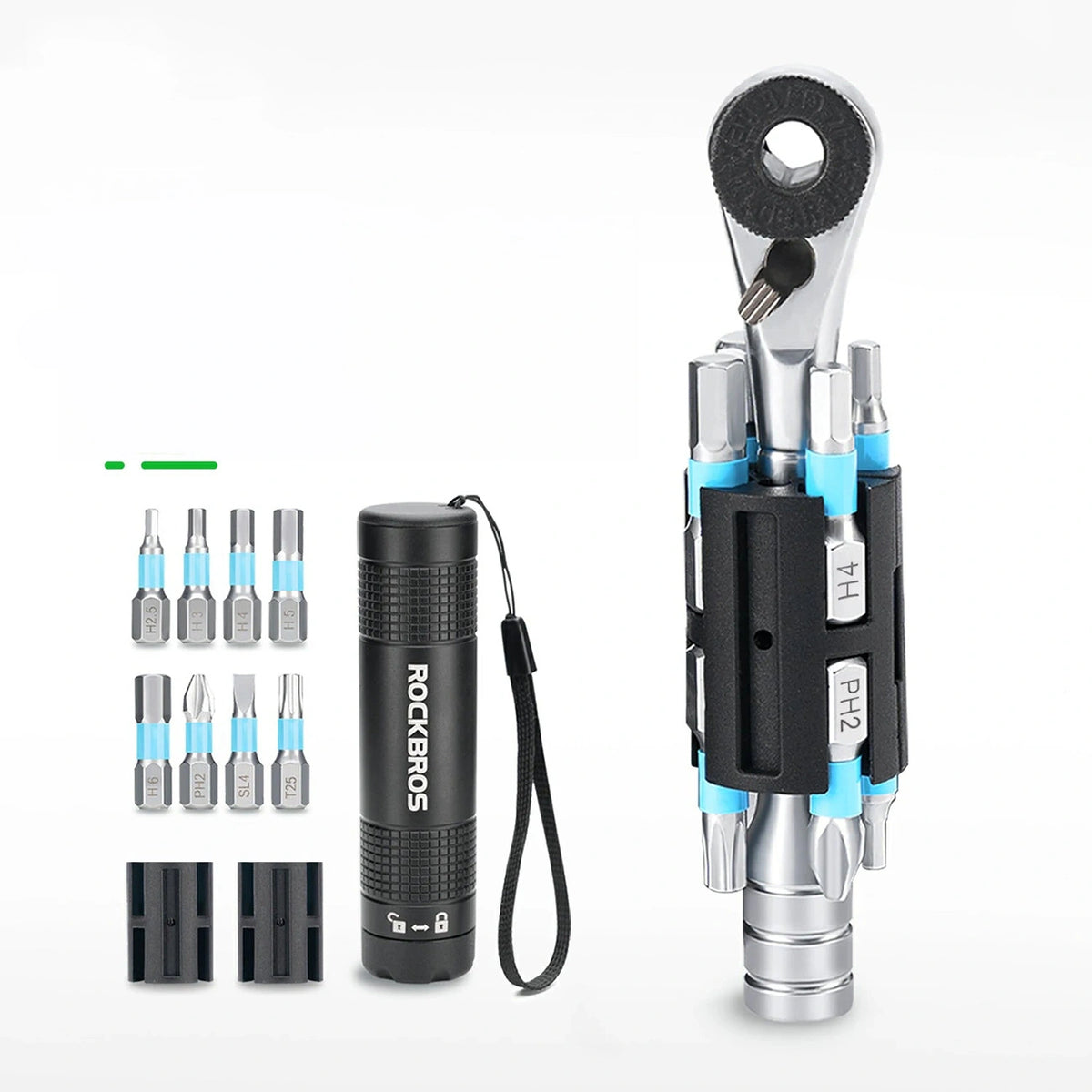 Multitool rowerowy Rockbros TG-8601 grzechotka S2 cylindryczna - czarny – zdjęcie 2