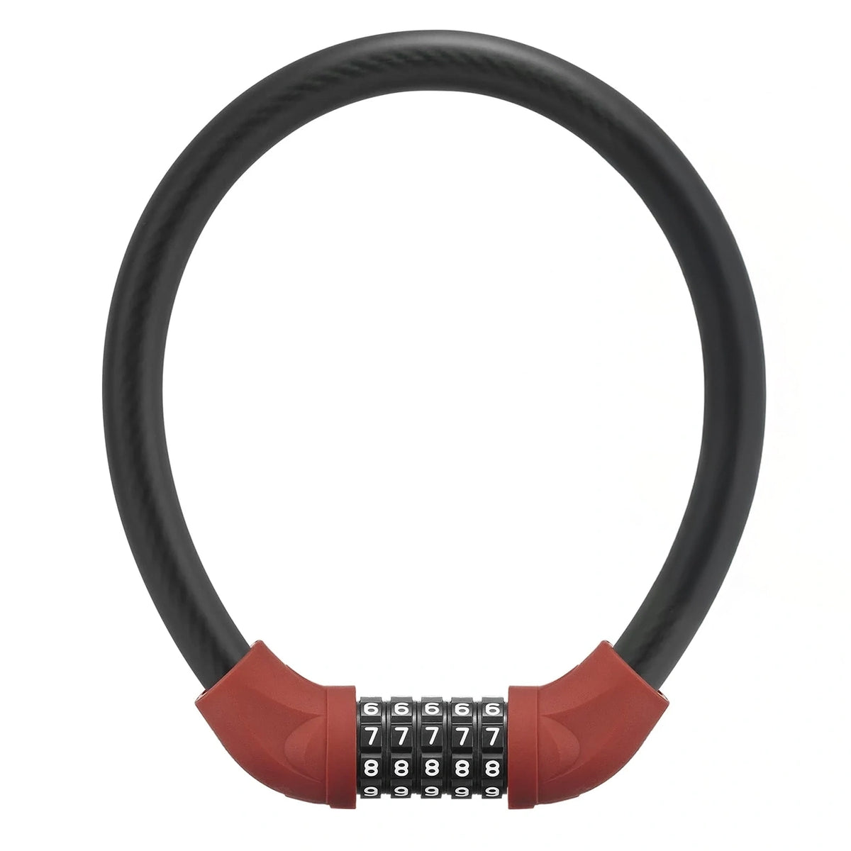 Zapięcie rowerowe Rockbros na szyfr linka stalowa 55 cm - czerwone