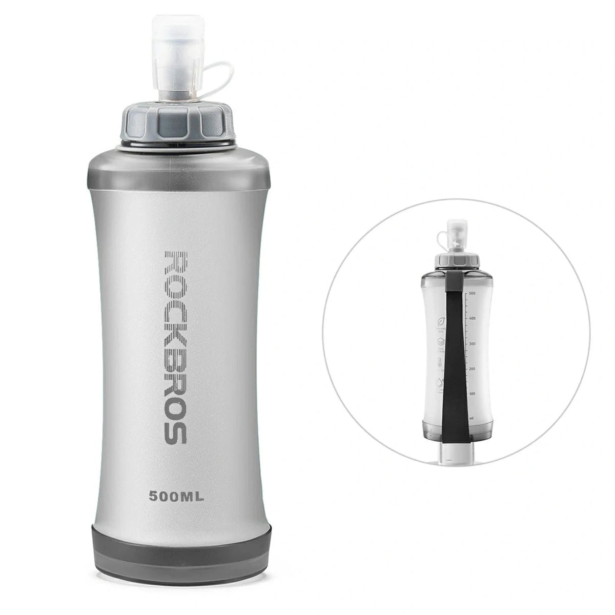 Bukłak Rockbros 350017001 soft flask miękki do biegania 500 ml - biały – zdjęcie 2