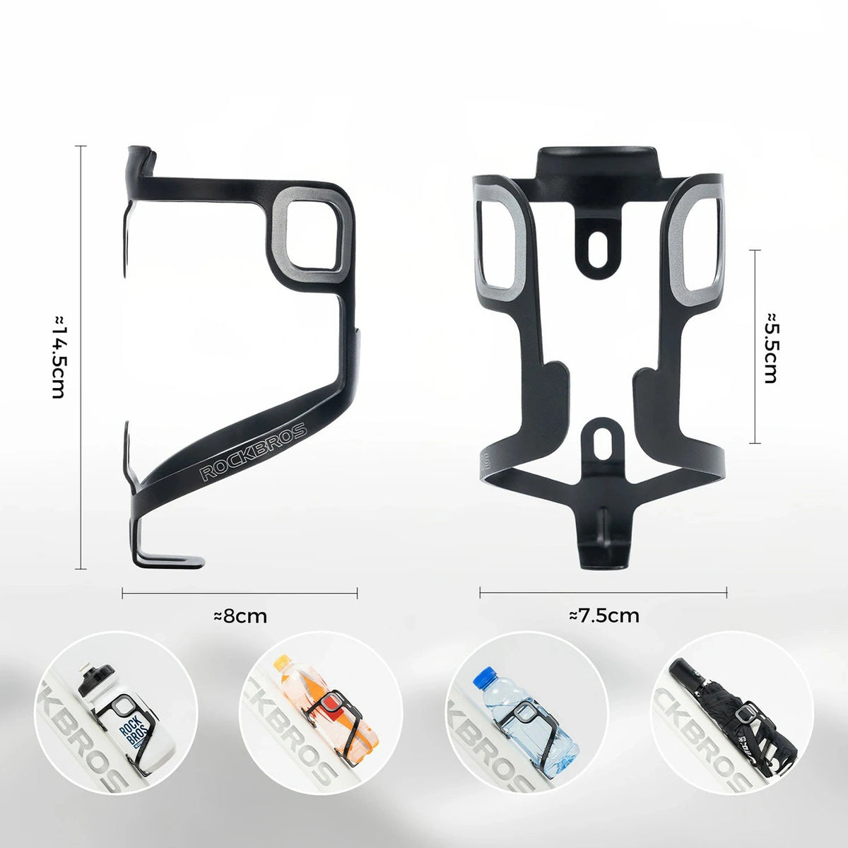 Koszyk na bidon Rockbros BBC2504 aluminiowy ultralekki - czarny – zdjęcie 3