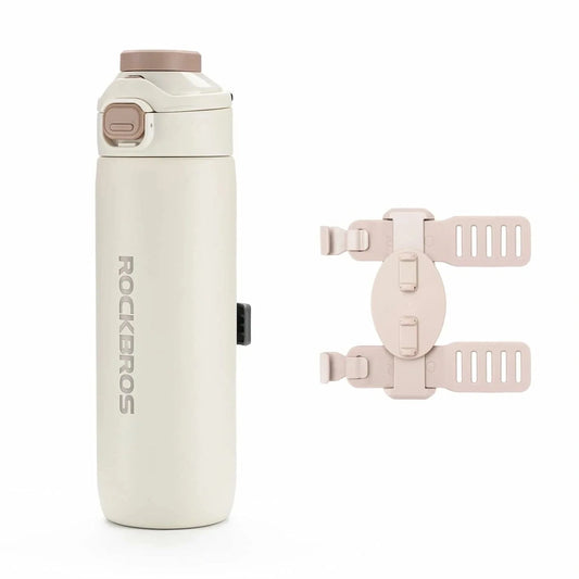 Bidon termiczny Rockbros S550H-1 700 ml z magnetycznym uchwytem i - beżowy