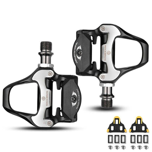 Pedały szosowe Rockbros LP-RD2BK system Shimano SPD-SL z żółtymi blokami