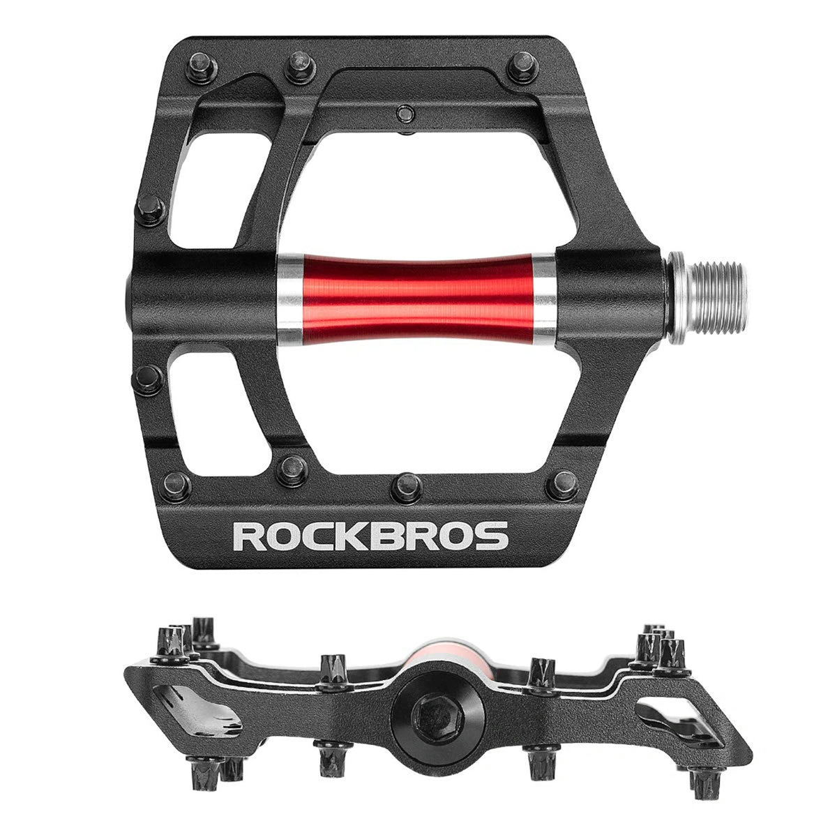 Pedały rowerowe Rockbros 2020-12CBK platformowe aluminiowe - czarne – zdjęcie 5