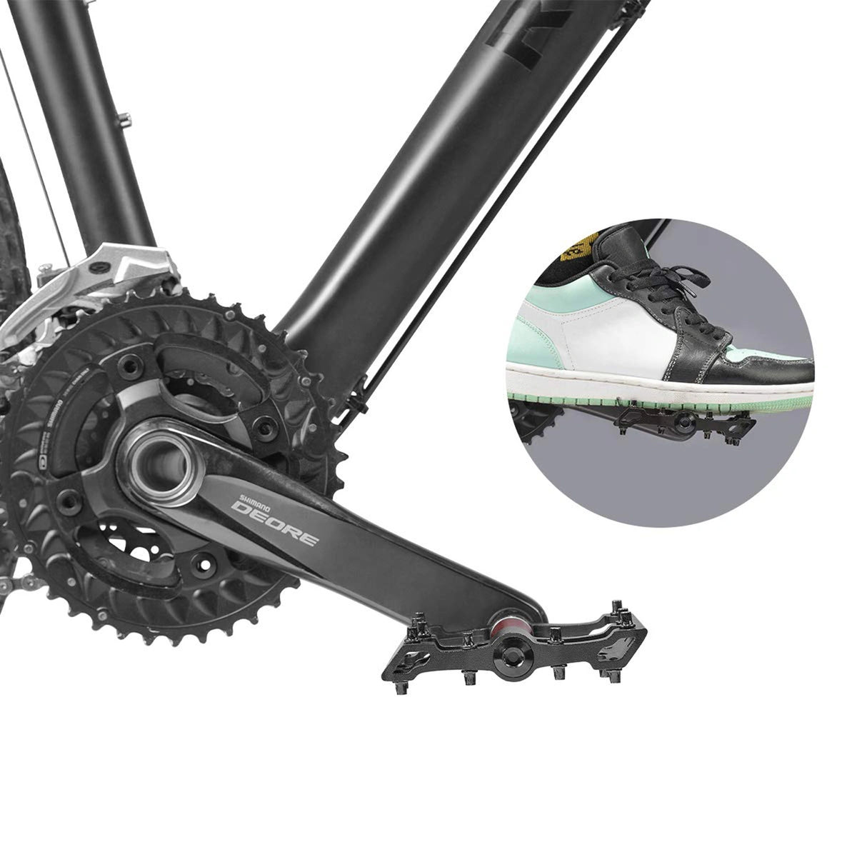 Pedały rowerowe Rockbros 2020-12CBK platformowe aluminiowe - czarne – zdjęcie 6