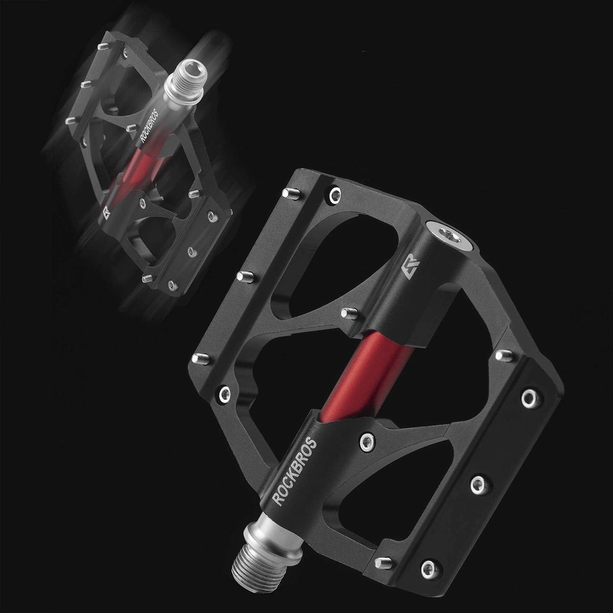 Pedały rowerowe Rockbros 2020-12BBK platformowe aluminiowe - czarne – zdjęcie 10