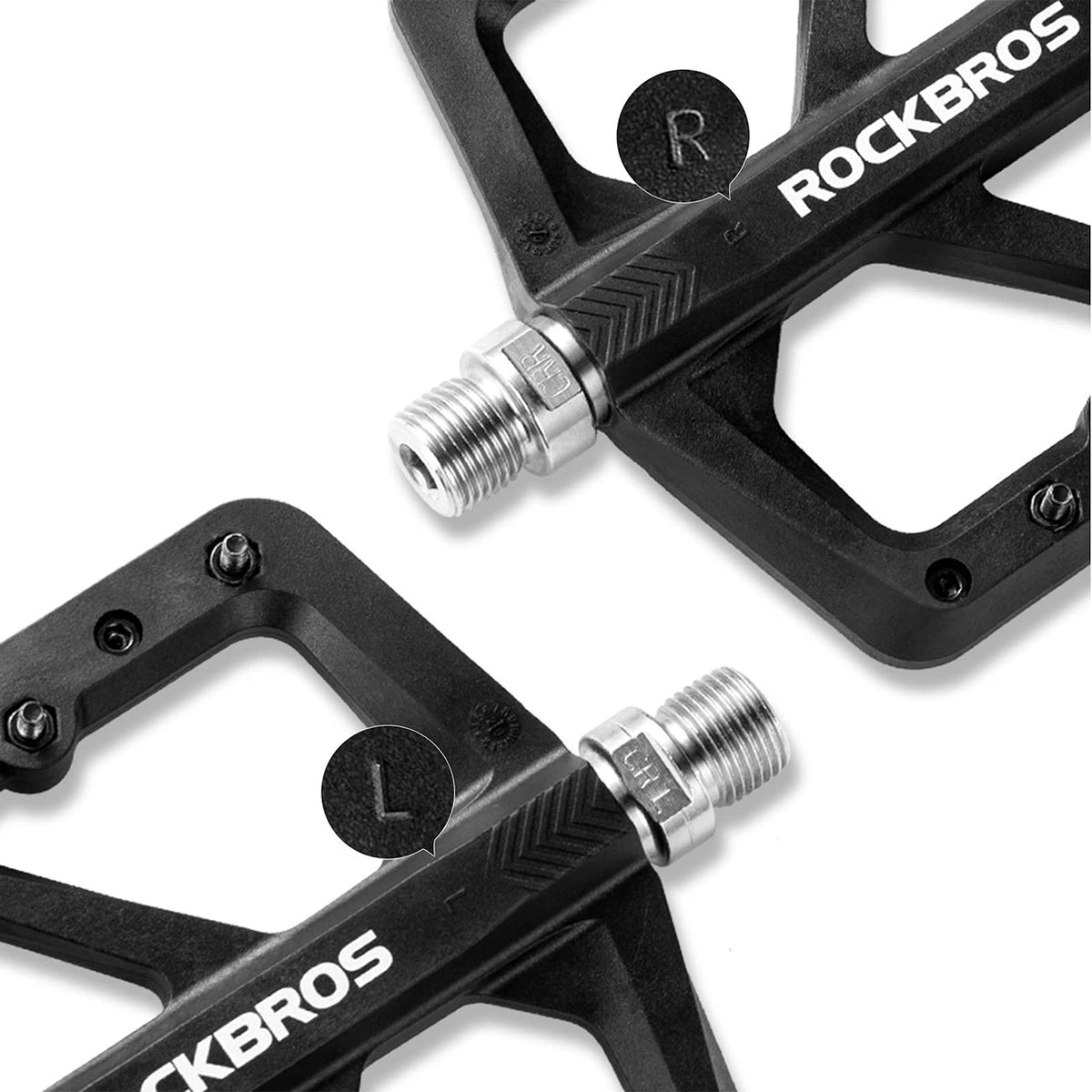 Pedały rowerowe Rockbros M906 nylonowe - czarne – zdjęcie 6