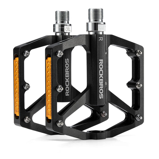 Pedały rowerowe Rockbros K371 aluminiowe odblaskowe z - czarne