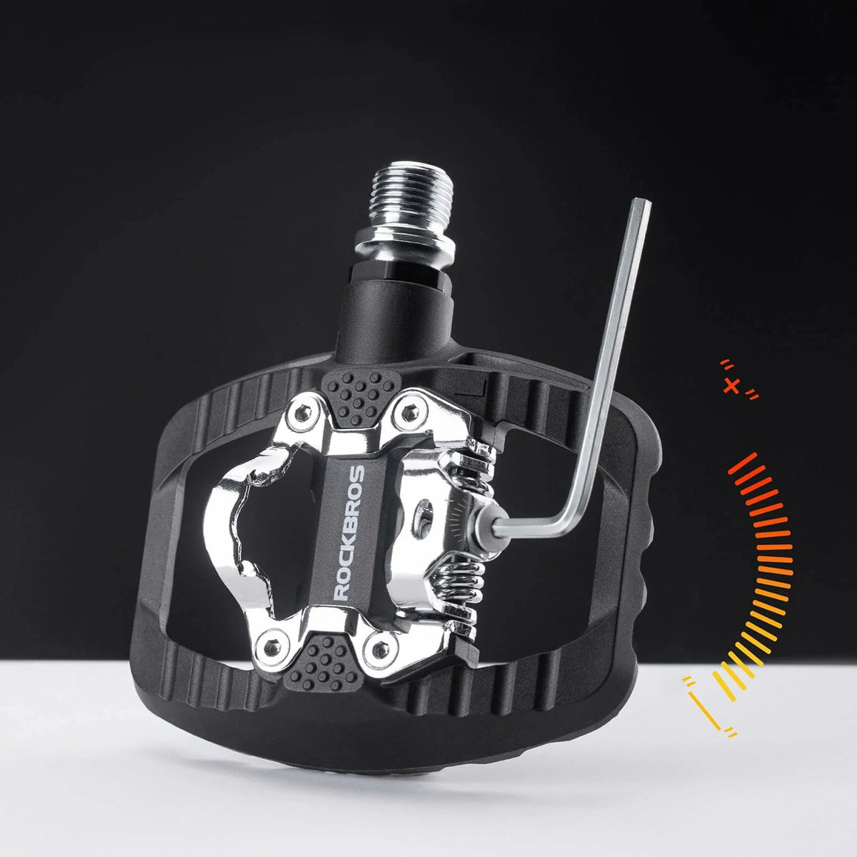 Pedały rowerowe Rockbros PD303 platformowe half-lock - czarne – zdjęcie 4
